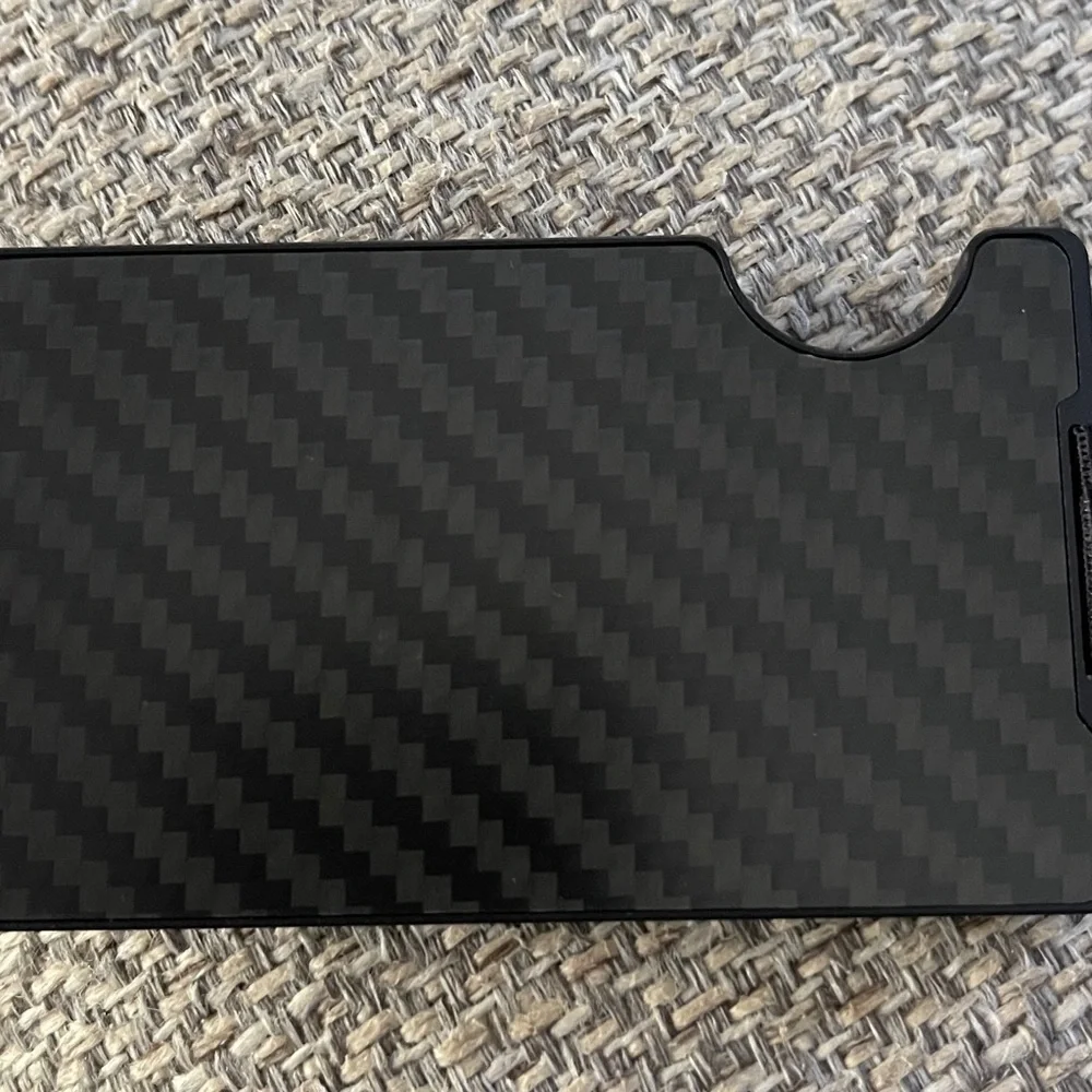 RARITIK Carbon Fiber RFID Blocking Wallet Slim Metal Card Holder Cash Strap